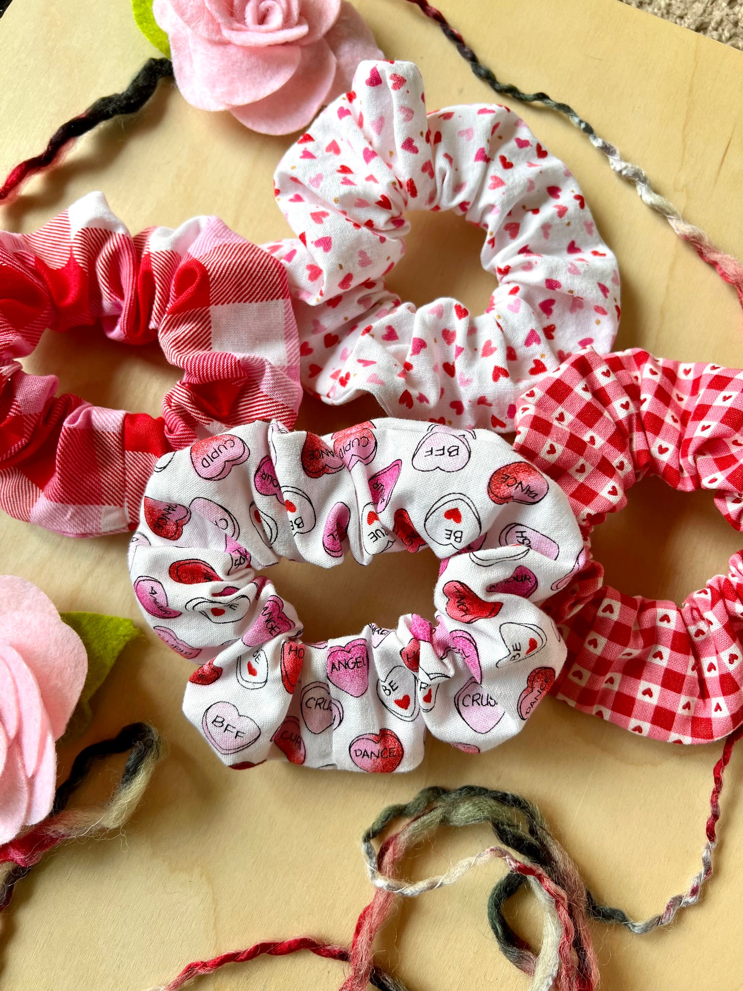 Pink Plaid Scrunchie