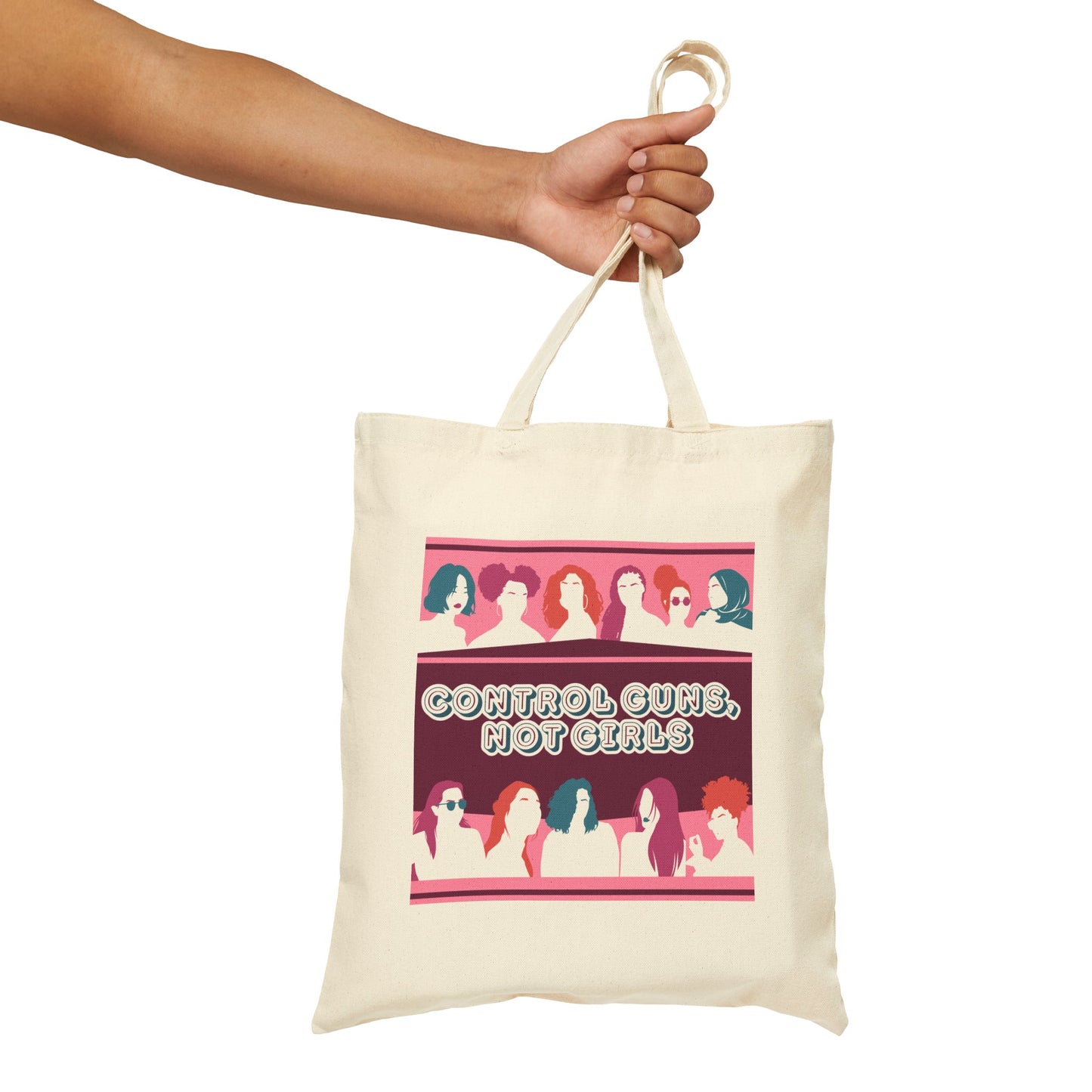 Control Guns, Not Girls Canvas Tote Bag