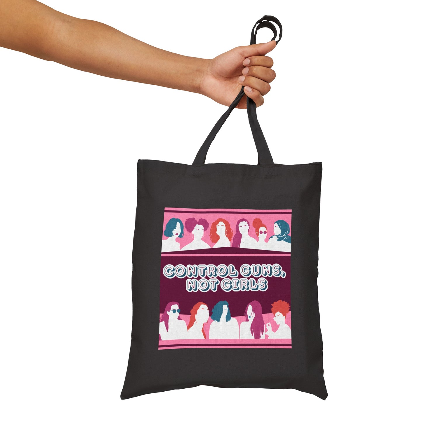 Control Guns, Not Girls Canvas Tote Bag